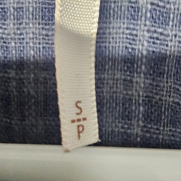 Free People Blue Plaid Blouse Peasant Boho Fringe Festival Grunge Hippie S - Picture 10 of 12